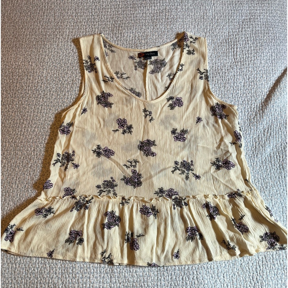 Indigo Poppy Floral Tank Top (C1)